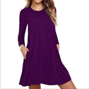 Pact long-sleeve organic cotton dress